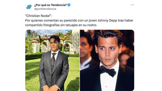 La comparación entre Chsitian Nodal y Jhonny Deep se volvió tendencia en redes sociales.