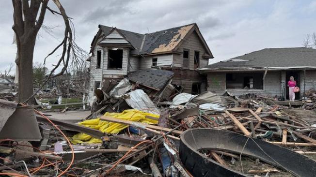 Una casa destruida en Nebraska.