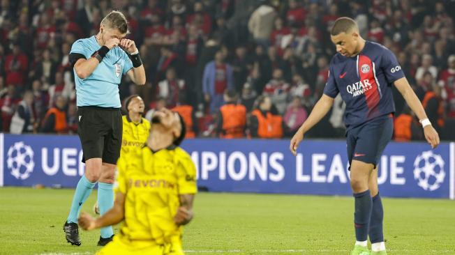 Kylian Mbappé y su reacción al final del partido.