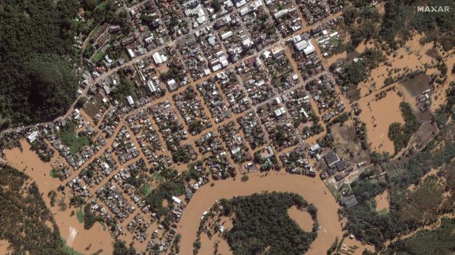 Barrio inundado en el estado de Rio Grande do Sul, Brasil.