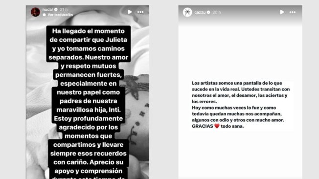 Nodal y Cazzu anunciaron su separación a través de sus perfiles de Instagram.