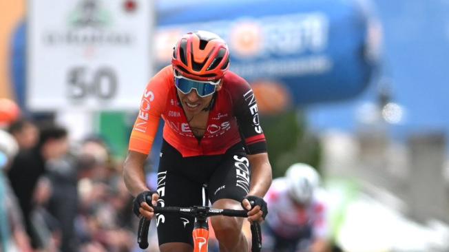 Egan  Bernal llegó de tercero en la quinta etapa de la Vuelta a Suiza 2024.