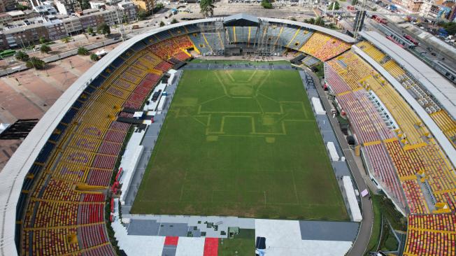 Fotografías de la gramilla del estadio El Campin hoy 8 de julio del 2024 . Foto MAURICIO MORENO CEET EL TIEMPO @mauriciomorenofoto