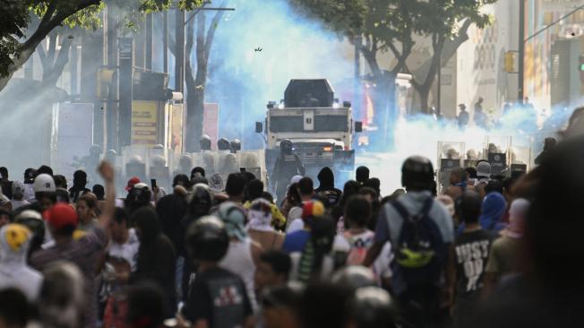 Protesta contra el presidente venezolano Nicolás Maduro en Caracas.