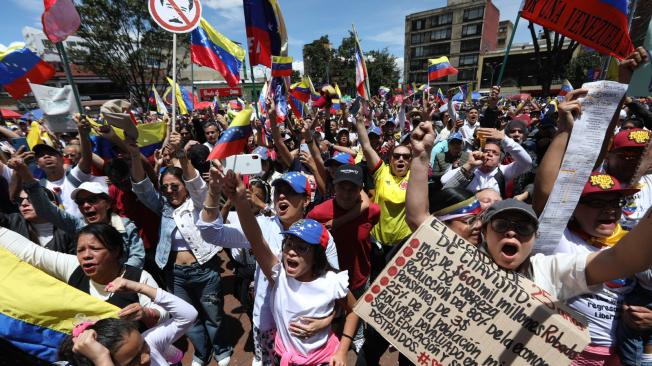 Marchas venezolanos en Bogotá.