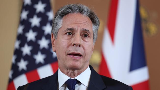 London (United Kingdom), 10/09/2024.- US Secretary of State Antony Blinken speaks during a press conference with Britain's Foreign Secretary David Lammy