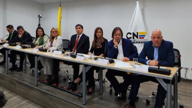 Los magistrados del Consejo Nacional Electoral (CNE).