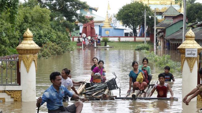 Inundaciones en Myanmar.