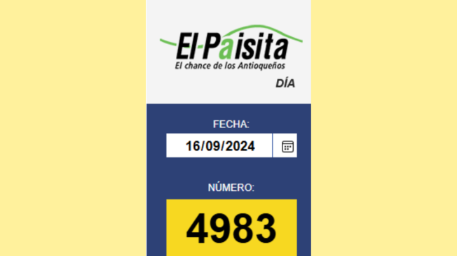 Resultados El Paisita Día.