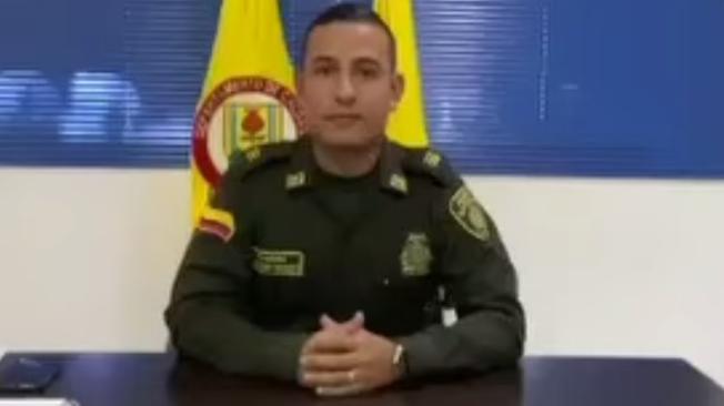 Capitán Guillermo Stevens Salgado Rendón durante su comandancia en La Dorada, Caldas.