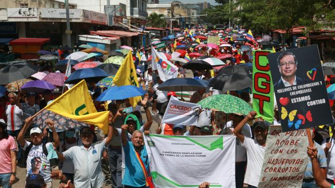 Marcha a favor del presidente en Barranquilla