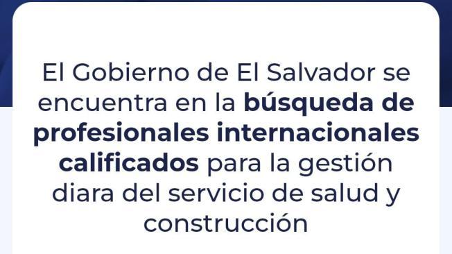 El Salvador busca profesionales