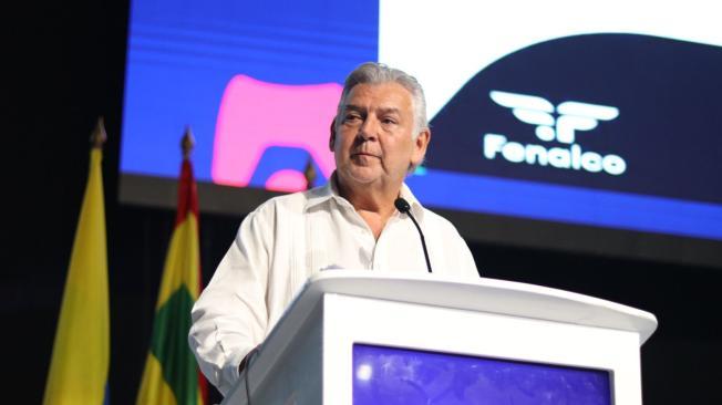 Jaime Alberto Cabal Sanclemente, presidente de Fenalco, durante su intervención en en lña instalación del Congreso Anual que se lleva a cabo en Barranquilla.