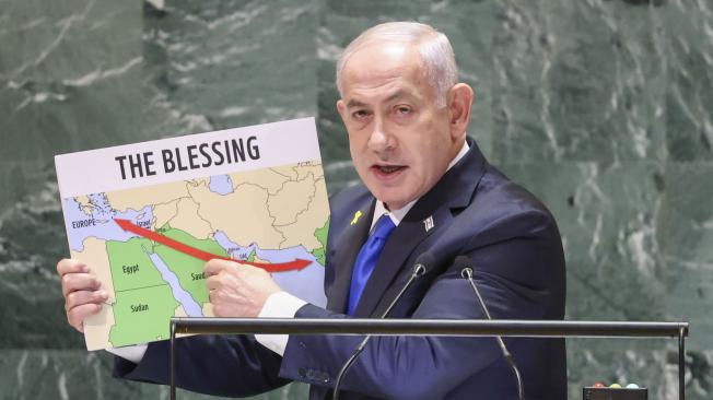 El primer ministro de Israel, Benjamin Netanyahu, en la Asamblea General de Naciones Unidas.