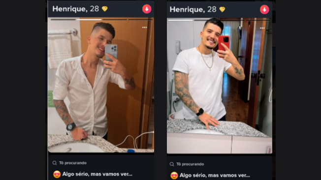 El perfil del joven en Tinder.