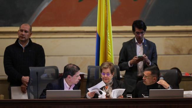 La ministra de Trabajo, Gloria Inés Ramírez, en el debate de la reforma laboral en la plenaria de la Cámara.