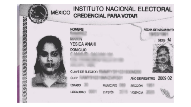 Credencial para votar. Este diario se abstiene de mostrar el documento completamente legible