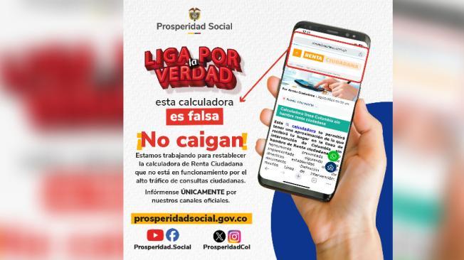 Prosperidad Social alerta por link de falsa calculadora de Renta Ciudadana.