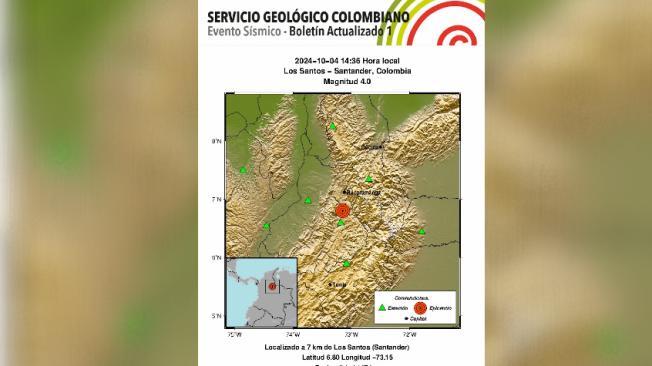 Temblor hoy 4 de octubre en Colombia.