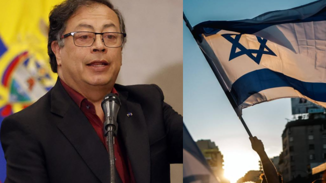 Gustavo Petro y la bandera de Israel.