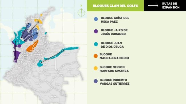 Esta organización, al mando de Jobanis de Jesús Ávila Villadiego, alias 'Chiquito Malo', está hoy constituida por seis bloques y 34 frentes.