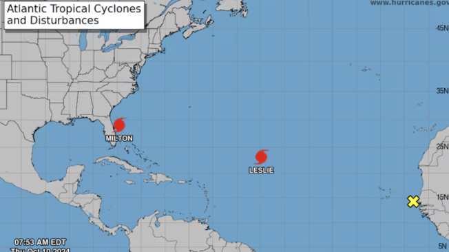 El huracán Leslie se dirige en dirección al noroeste, al sentido contrario de EE.UU.