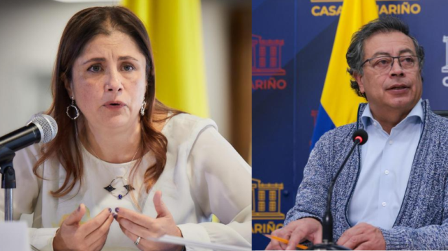 Defensora Iris Marín Ortiz y Gustavo Petro, presidente de Colombia