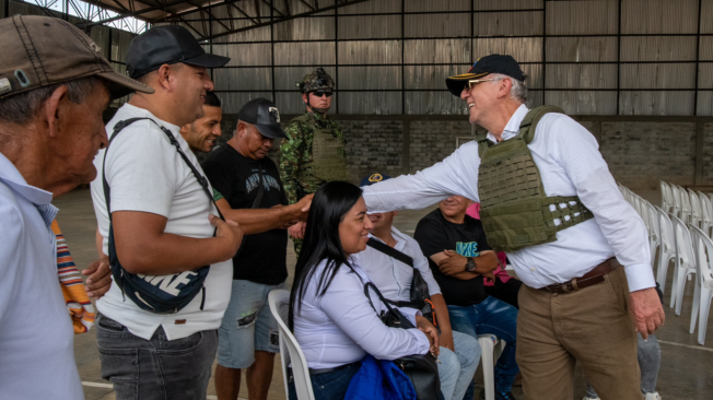 Ministro de Defensa, Iván Velásquez, en El Plateado