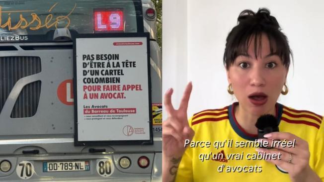 Erika en Francia denuncia xenofobia con carteles de firma de abogados