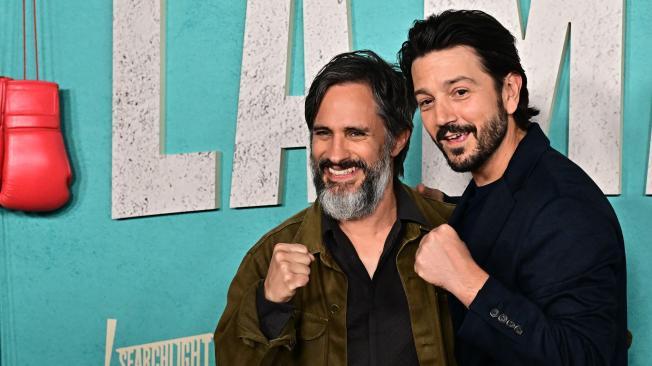 Mexican actors and producers Gael Garcia Bernal (L) and Diego Luna attend the Los Angeles premiere of Hulu's "La Maquina" at the Hollywood Athletic CLub in Los Angeles, October 3, 2024. (Photo by Frederic J. BROWN / AFP)