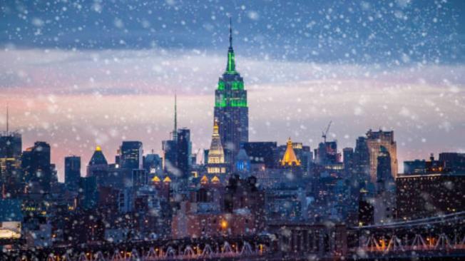 La ciudad de Nueva York bajo la nieve.