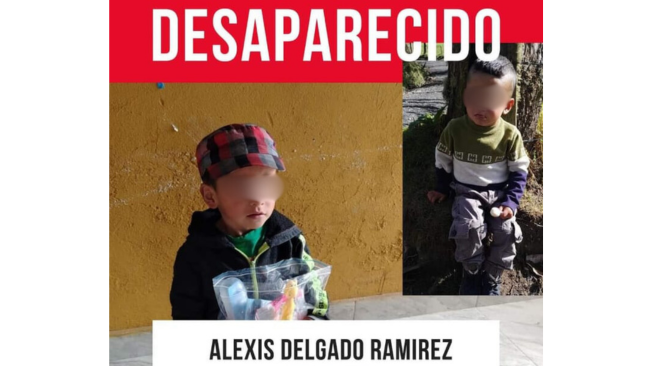 Cartel de búsqueda del pequeño Alexis, quien luego fue encontrado son vida