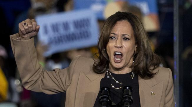 La vicepresidenta Kamala Harris en un acto de campaña en Georgia.