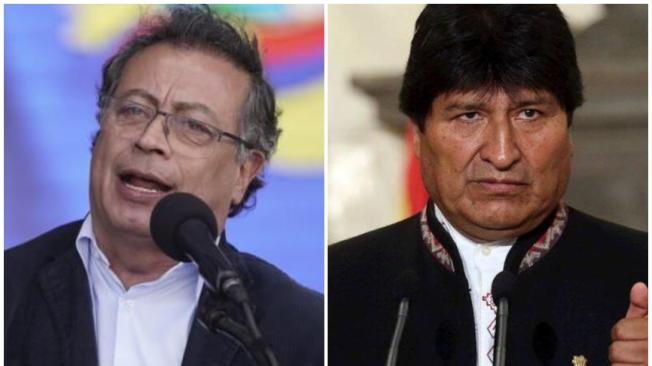 El presidente Gustavo Petro y el expresidente boliviano Evo Morales.