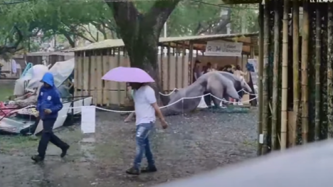 Fuertes lluvias en la Zona Verde en la COP16 en Cali