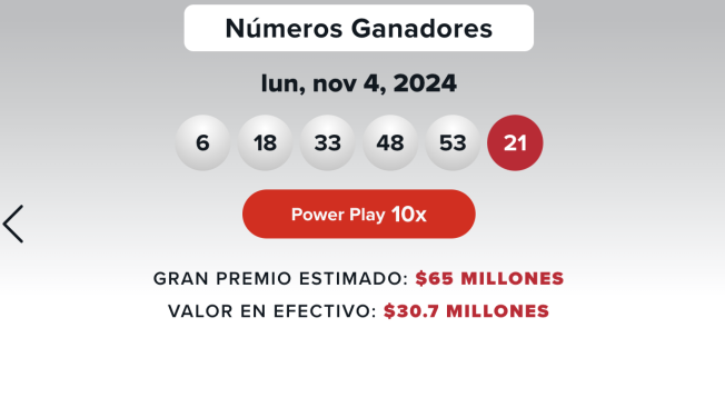 Los resultados de este lunes del Powerball.