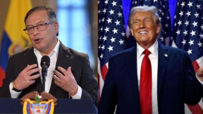 El presidente de Colombia Gustavo Petro y el presidente electo de Estados Unidos Donald Trump.