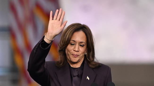 Kamala Harris en el discurso en el que reconoció su derrota en Howard University (Washington).