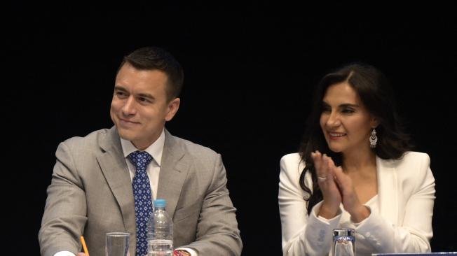 El presidente Daniel Noboa y la vicepresidenta Verónica Abad.
