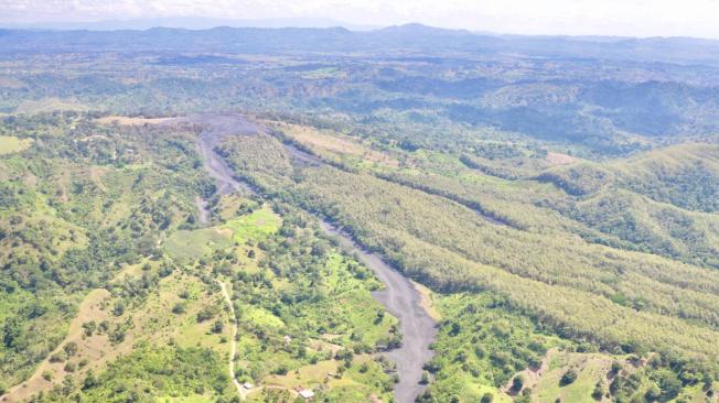 Así se ve el volcal de lodo después de haber hecho erupción