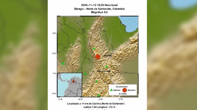 Temblor hoy 12 de noviembre en Colombia.