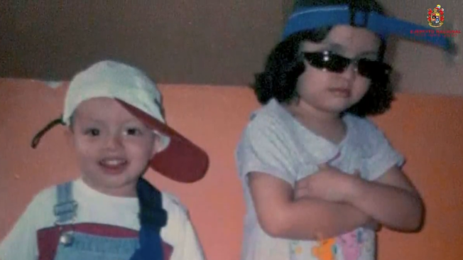 Carolina y su hermano.