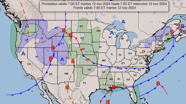 El mapa de las lluvias pronosticadsa para esta semana