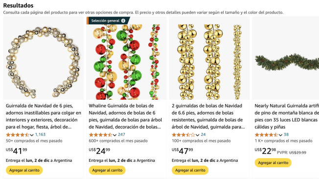 Las opciones disponibles desde Amazon para decorar el árbol navideño con esta nueva tendencia.