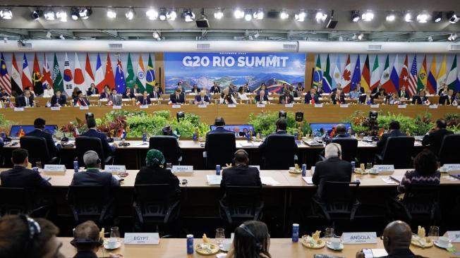 Sesión de apertura de la Cumbre del G20 en Río de Janeiro, Brasil.