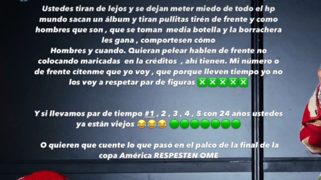 Publicación hecha por Blessd a través de su Instagram.