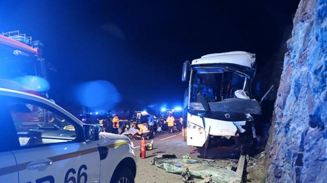 Accidente de bus en los Pirineros Orientales de Francia.