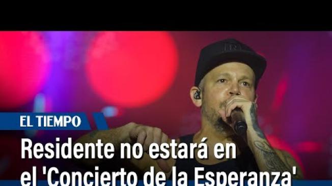 Residente cancela su participación en el 'Concierto de la Esperanza'