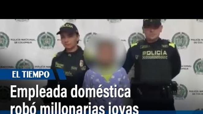 La policía confirmo la captura de una mujer de 48 años y responsable de robar 30 millones de pesos entre objetos de valor y joyas en un inmueble ubicado en Engativá. Según autoridades, la mujer trabajó durante un año en dicho inmueble y en varias oportunidades sustrajo las joyas.