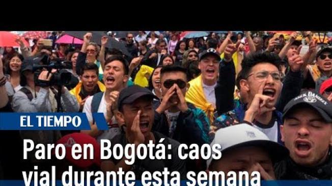 Paro nacional en Bogotá afectará la movilidad del 26 al 29 de mayo